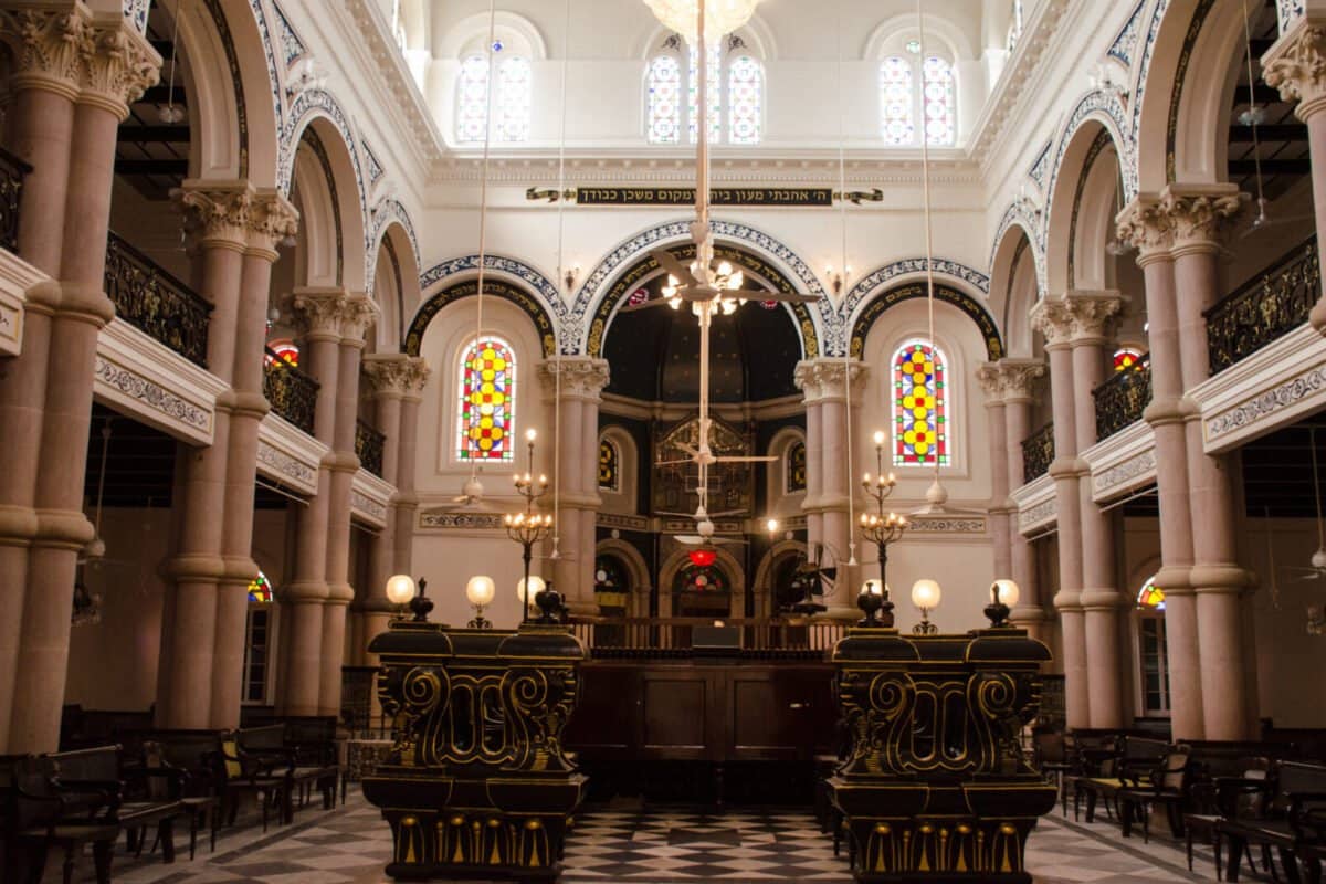 The interior of Magen David Synagogue, Kolkata